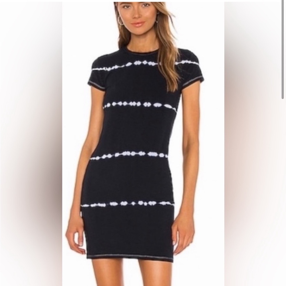 ATM Tie Dye Baby T Dress in Deep Navy Combo